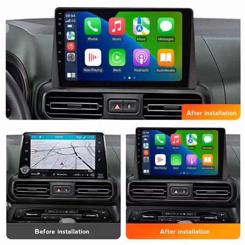 9" Bilstereo  Citroen Berlingo  ( 2018-2024)gps wifi carplay android auto blåtand rds Dsp RAM: 4GB,ROM:64GB, 4G LTE