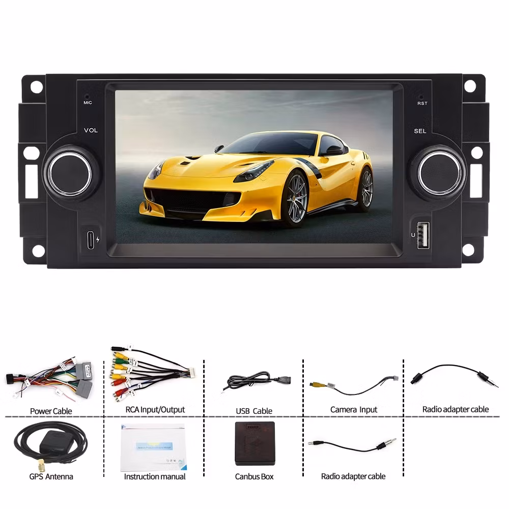 6.2"android15  Bilstereo   Dodge RAM 1500/ 2500/ dodge charger/ dodge magnum( 2006--2008) gps carplay android auto blåtand rds Dsp RAM: 4GB, ROM: 64GB wifi