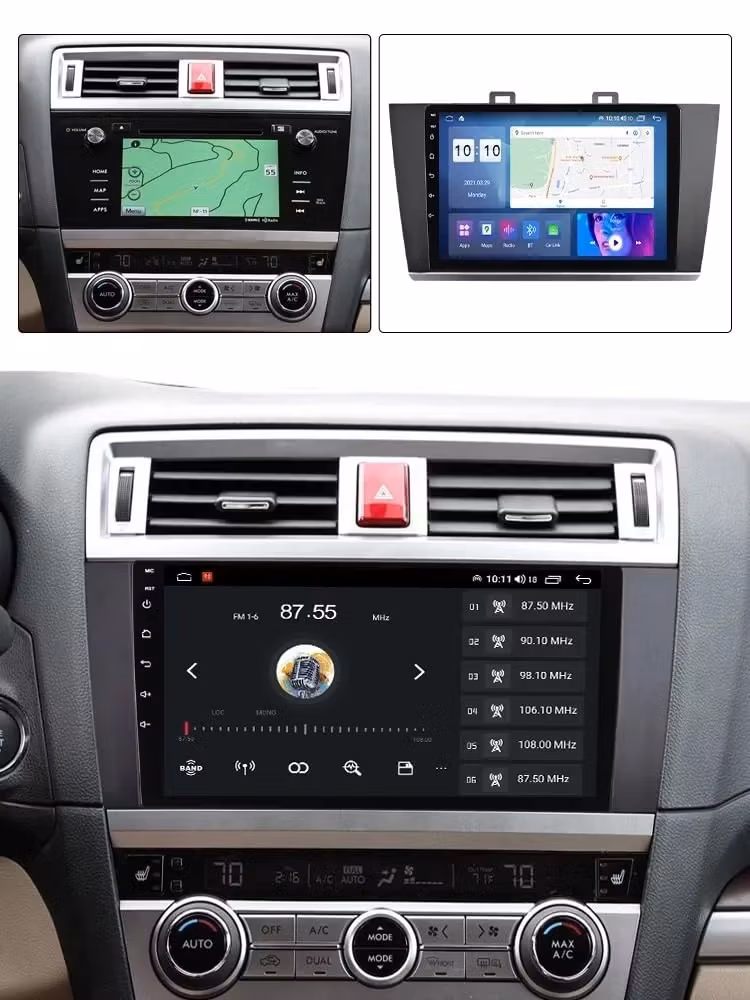 9"android 13, bilstereo  Subaru Legacy/ Outback( 2015--2018) gps wifi carplay android auto blåtand rds Dsp RAM:2GB, ROM: 64GB,wifi