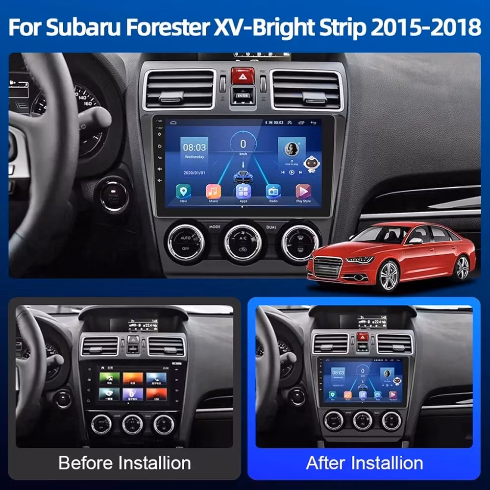 9"android 13, bilstereo  Subaru Forester/ XV( 2015--2018) gps wifi carplay android auto blåtand rds Dsp RAM:2GB, ROM: 64GB,wifi
