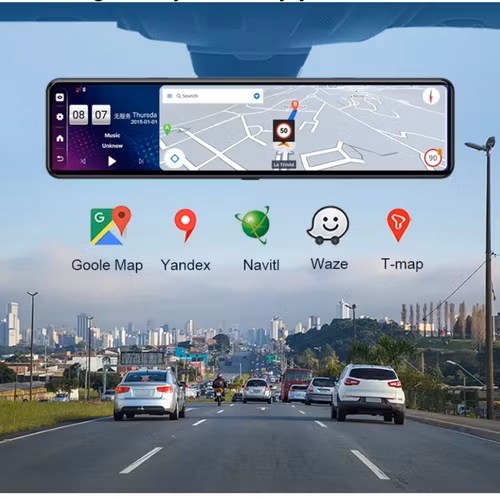 12" bilspegel  med Gps tracker, 4G,dvr 32GB, ADAS, Dual kamera