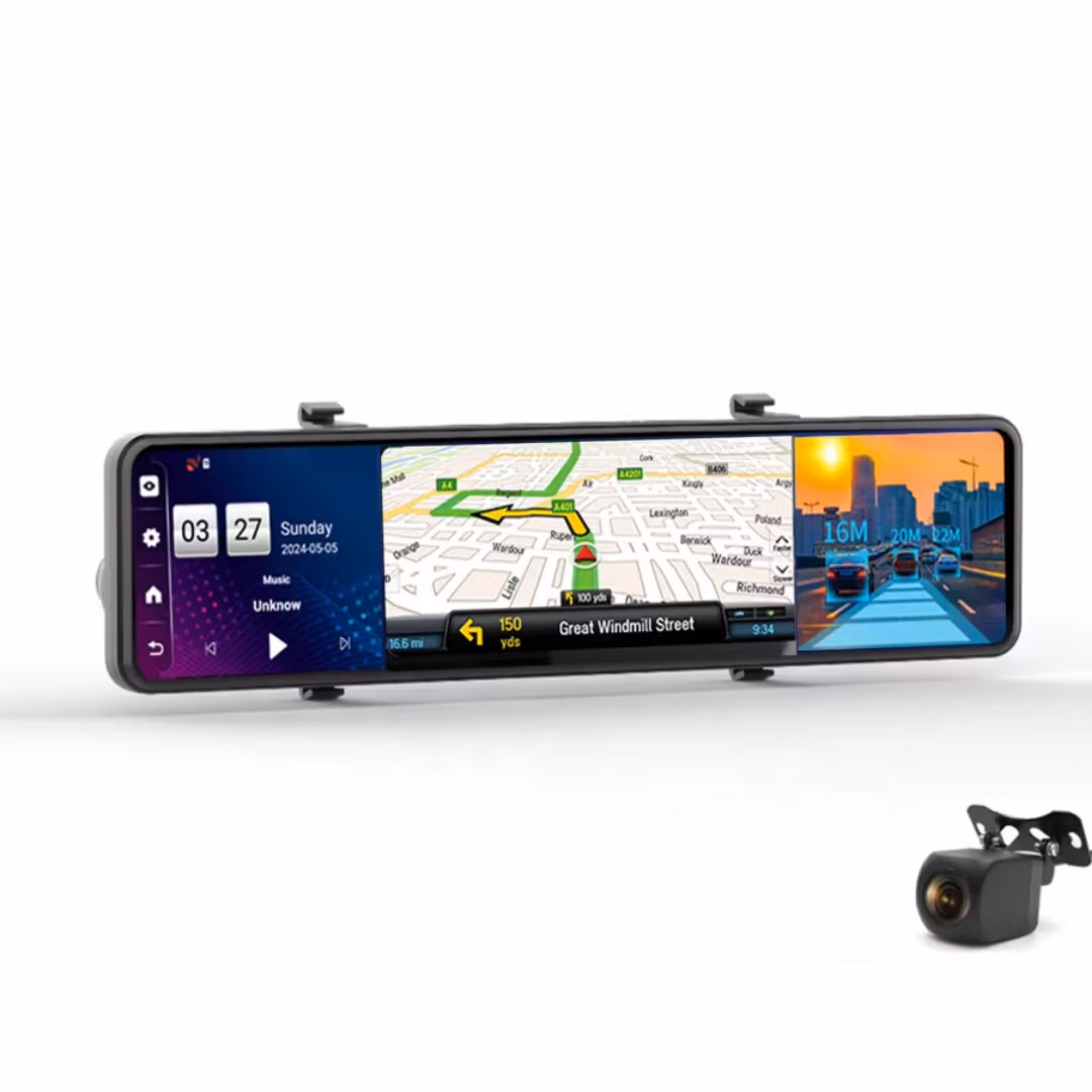 12" bilspegel  med Gps tracker, 4G,dvr 32GB, ADAS, Dual kamera