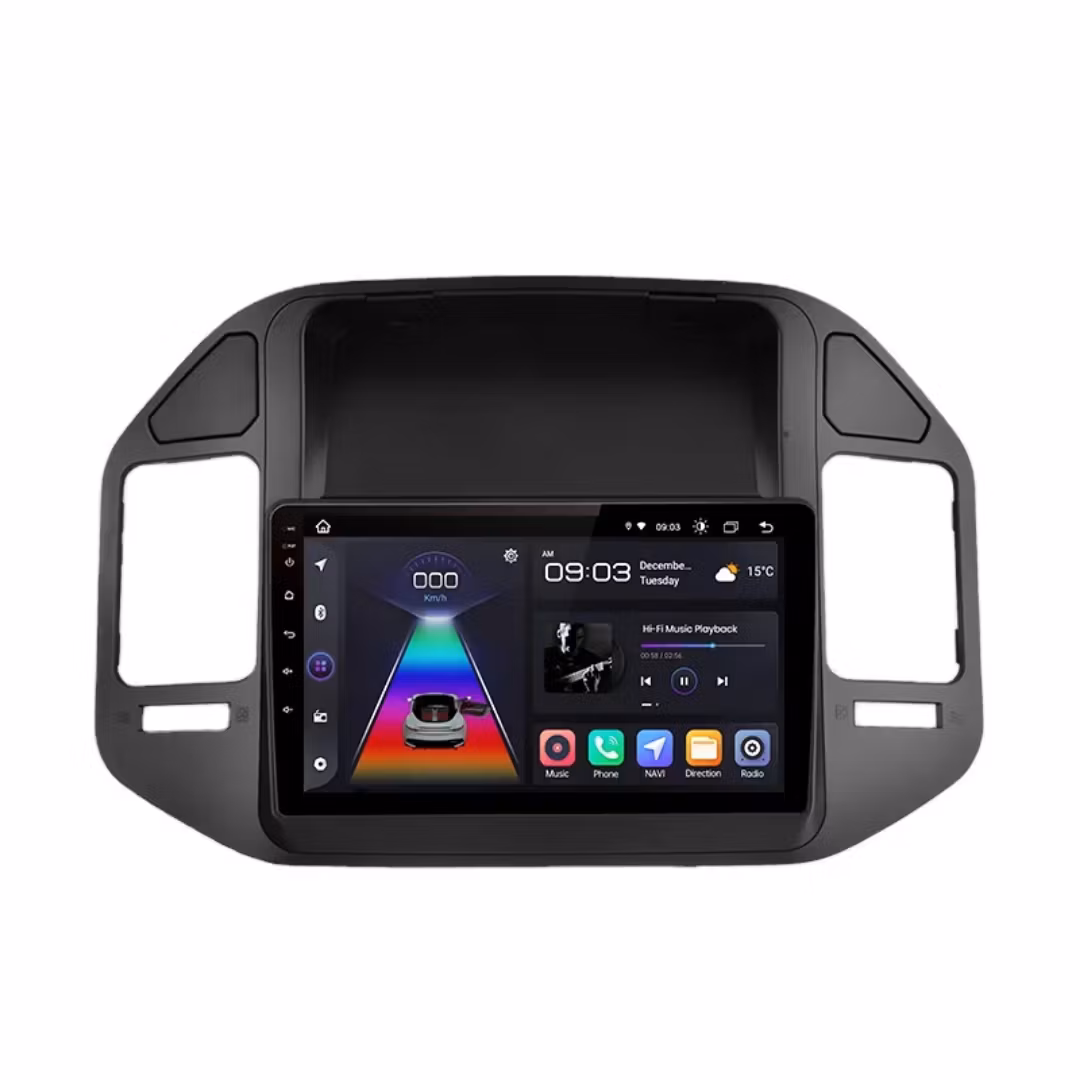 9"android 13. Bilstereo Mitsubishi Pajero ( 1999--2005) gps wifi carplay android auto blåtand rds Dsp RAM :6GB,ROM :128GB ,4G LTE, ADAS Frontkamera