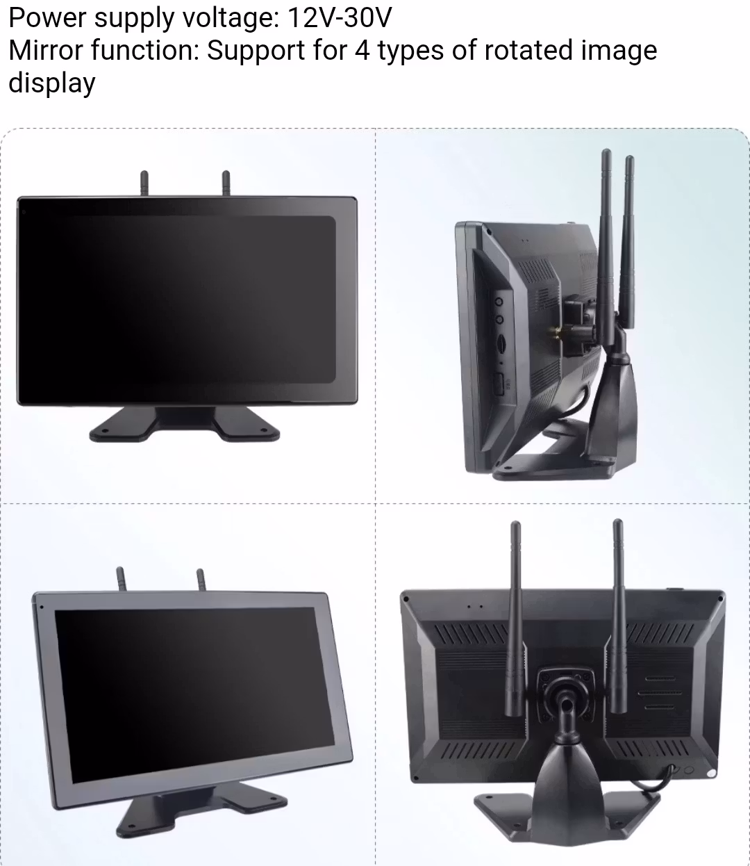 10,1'' AHD trådlös DVR-inspelningsmonitor pekskärm 4-kanals minikamera+ 128GB extra minne