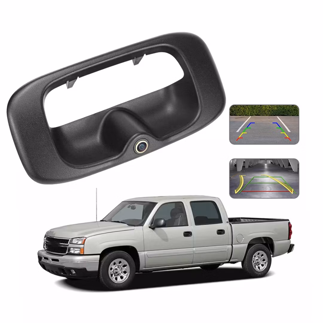 Baklucka, baklucka, bagagerumshandtag 1080 grader, backkamera för Chevrolet Silverado, GMC Sierra, handtag 1999-2007