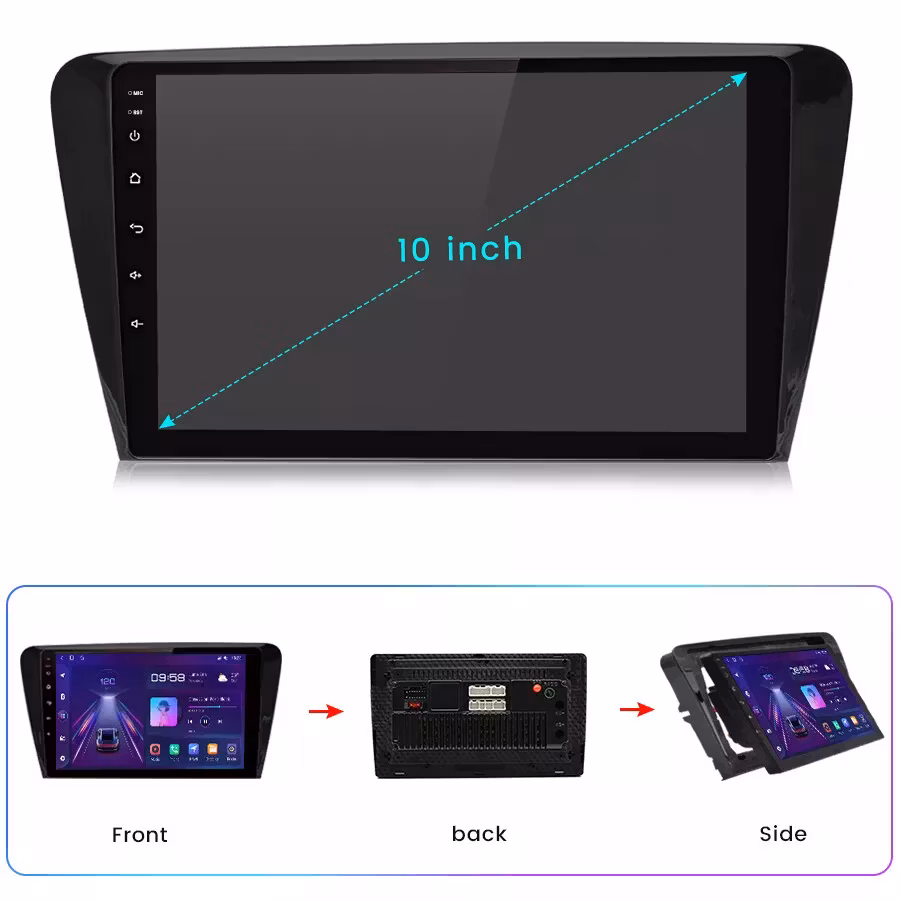 10,1" android 12, bilstereo Skoda Octavia ( 2013--2018) gps wifi carplay android auto blåtand rds Dsp RAM: 6GB  ,ROM: 128GB, 4G LTE