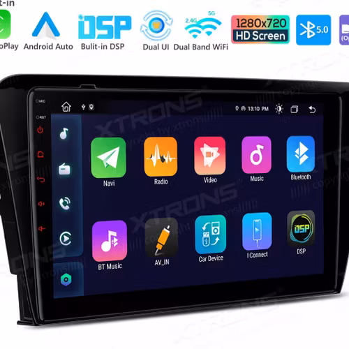 10,1" android 12, bilstereo Skoda Octavia ( 2013--2018) gps wifi carplay android auto blåtand rds Dsp RAM: 6GB  ,ROM: 128GB, 4G LTE