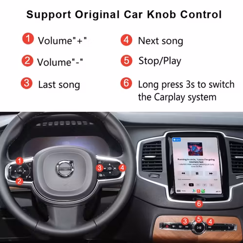 Carplay & Android auto  modul Volvo XC40 XC60 XC90 S60 S90 (2016-2023)