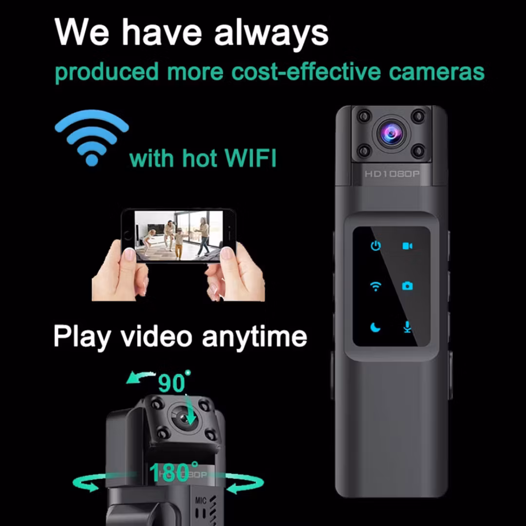 Wifi Mini HD  pocket 180° videokamera