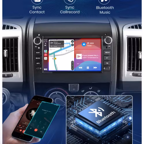 7" android 12. Bilstereo  Fiat Ducato ( 2012--2020) gps wifi carplay android auto blåtand rds Dsp RAM : 4GB  Rom : 64GB, 4G LTE