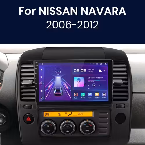 9"android 12, bilstereo Nissan Navara (2006--2012) gps wifi carplay android auto blåtand rds Dsp RAM : 4GB, ROM : 64GB, 4G LTE