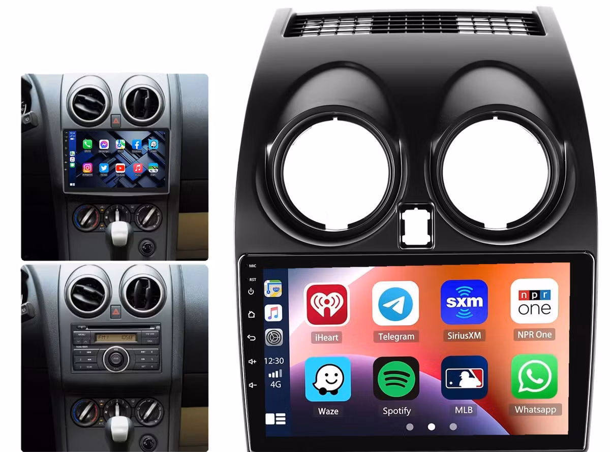 9"android 12,bilstereo  Nissan Qashqai ( 2006-2013) gps wifi carplay android auto blåtand rds Dsp RAM: 4GB, ROM: 64GB, 4G LTE