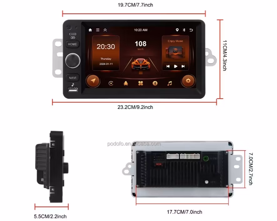 7" android 13. Bilstereo Hummer H2 (2003-2007) gps wifi carplay android auto blåtand rds Dsp RAM:2GB  ROM: 64GB