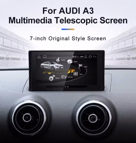 7" android 13. Bilstereo  Audi A3 (2013--2018) gps wifi carplay android auto blåtand rds Dsp RAM: 4GB,ROM:64GB,4G LTE