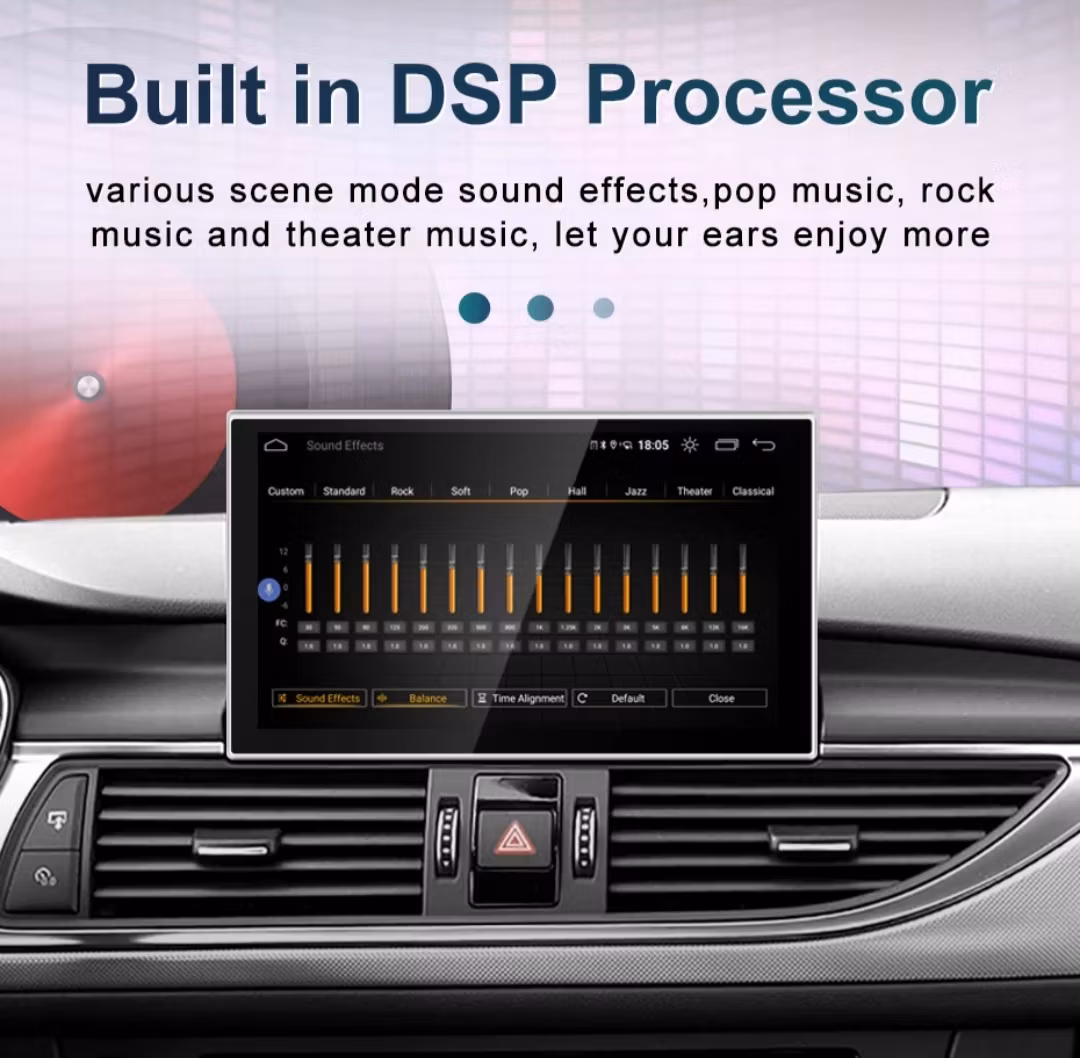 9" android 14, bilstereo Audi 46(2012--2018) gps wifi carplay android auto blåtand rds Dsp RAM:8GB, ROM:128GB, 4G LTE