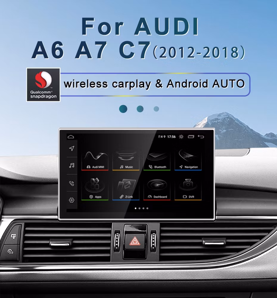 9" android 14, bilstereo Audi 46(2012--2018) gps wifi carplay android auto blåtand rds Dsp RAM:8GB, ROM:128GB, 4G LTE