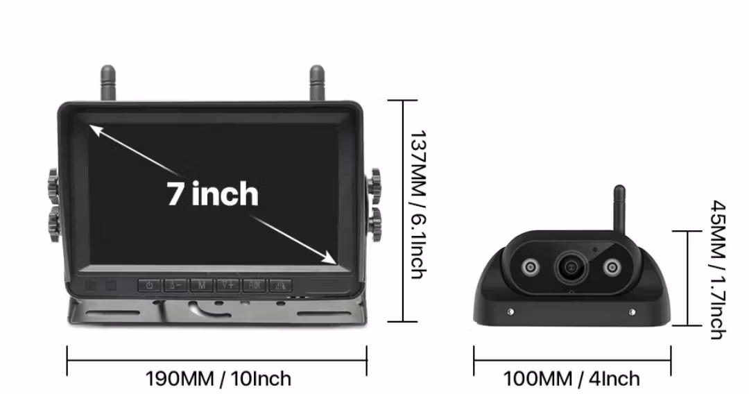 4 trådlösa kamerasystem +7" monotor med dvr inspelning  128GB