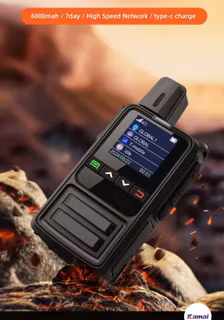 Mini 4G LTE walkie talkie, plats för simkort,5000km