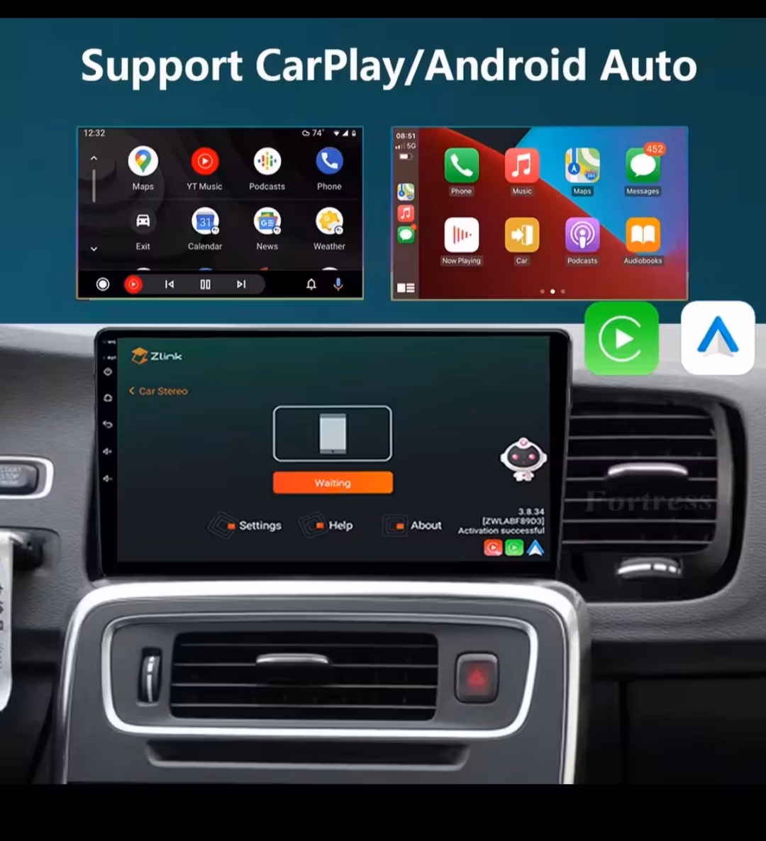 9"android 13, bilstereo Volvo V60( 2011--2013) gps wifi rds carplay android auto Ram: 4GB,ROM:64GB,4G lte