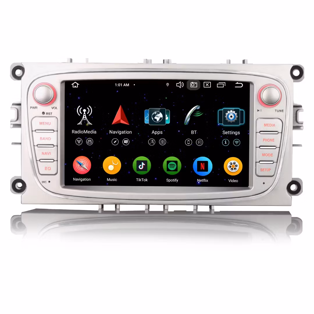 7"ansroid14, bilstereo FORD Mondeo / Focus / S-Max /C-max/Galaxy(2007--2011) 2010) gps wifi rds, fm radio, carplay,android,Ram: 4GB,Rom:64GB, 4G LTE