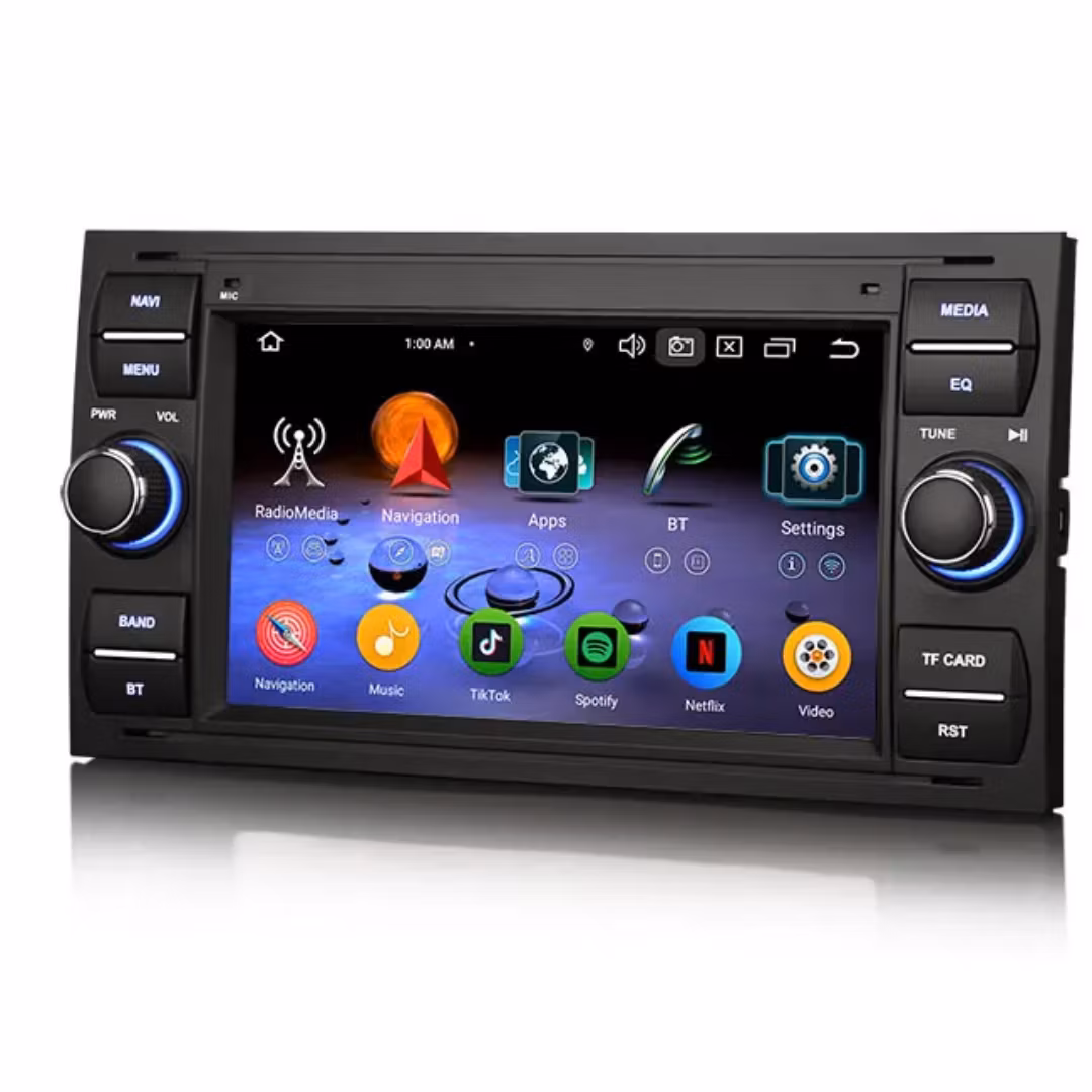 7" android 12. Svartfärg Bilstereo ,dvd-spelare  Ford kuga/Transit/s-max  /Connect/ Fusion/Galaxy/ Fiesta(2005---2011) GPS wifi carplay android auto blåtand rds Dsp  64b, 4g wifi