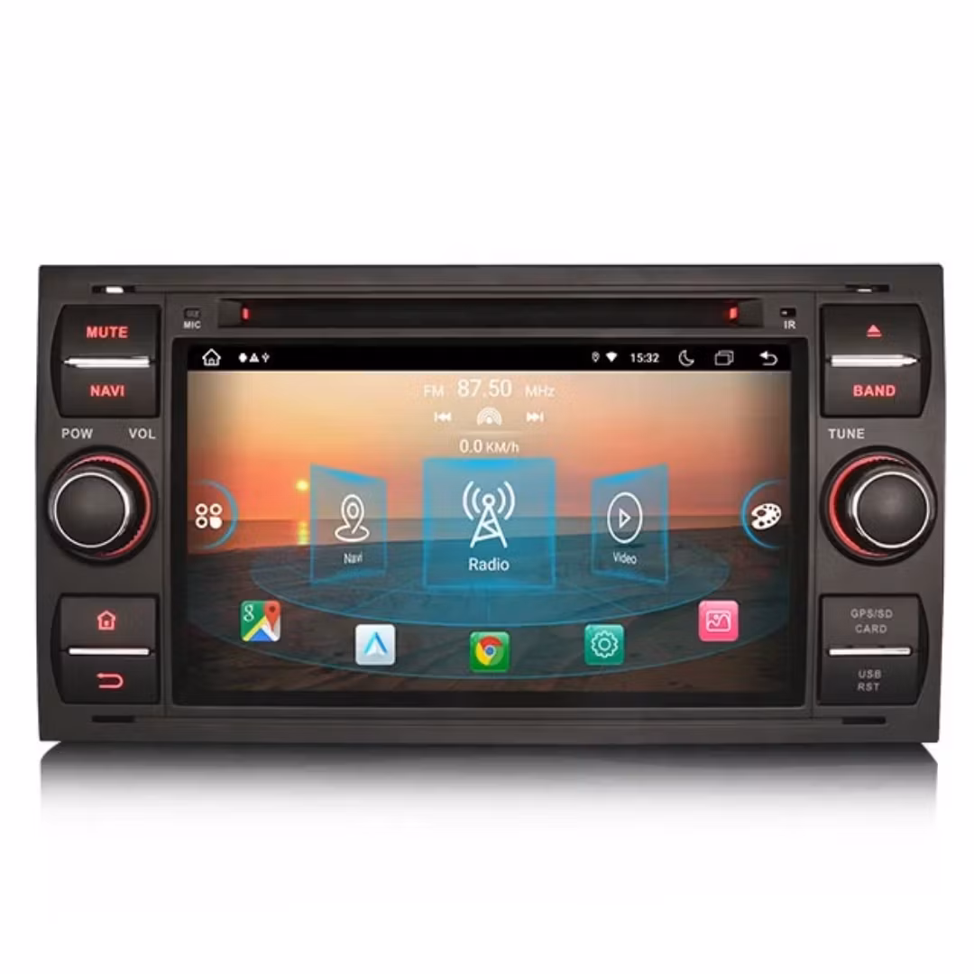 7" android 12. Svartfärg Bilstereo ,dvd-spelare  Ford kuga/Transit/s-max  /Connect/ Fusion/Galaxy/ Fiesta(2005---2011) GPS wifi carplay android auto blåtand rds Dsp  64b, 4g wifi