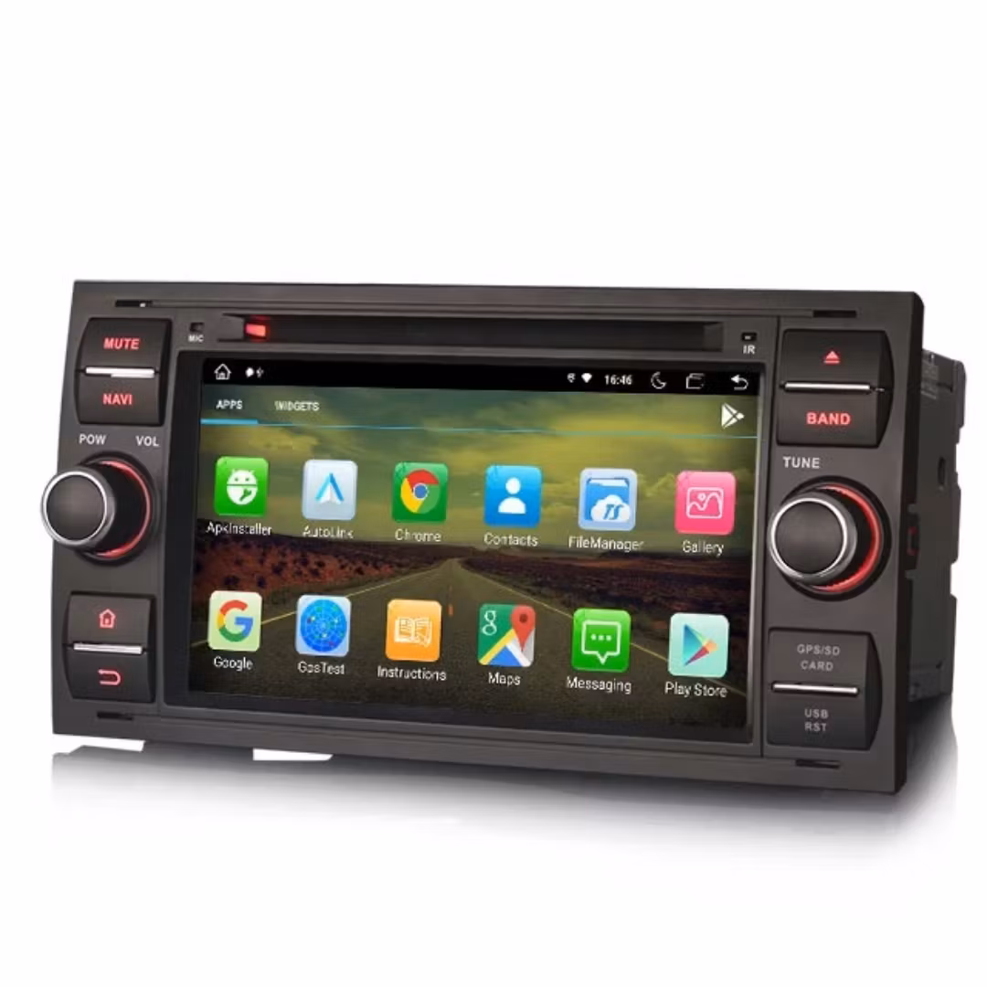 7" android 12. Svartfärg Bilstereo ,dvd-spelare  Ford kuga/Transit/s-max  /Connect/ Fusion/Galaxy/ Fiesta(2005---2011) GPS wifi carplay android auto blåtand rds Dsp  64b, 4g wifi