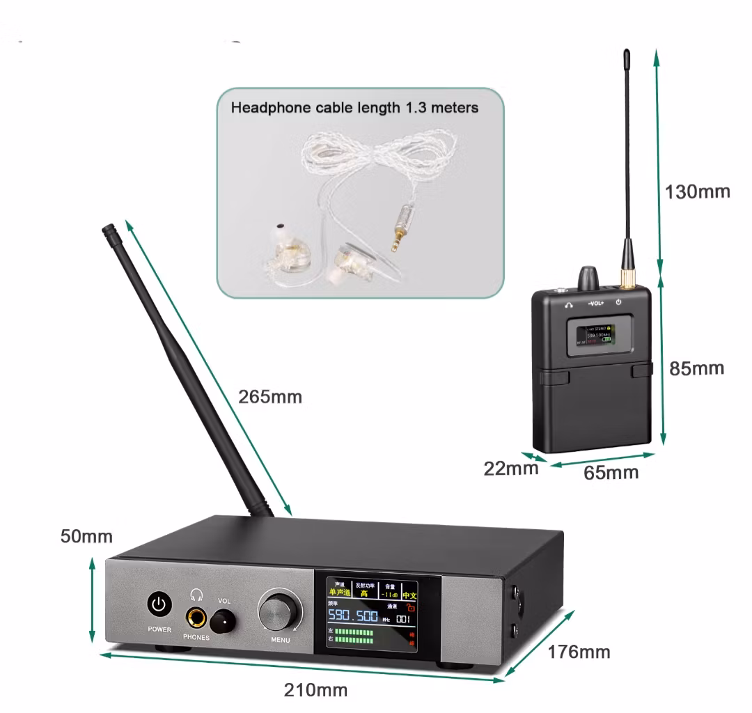 PLL 4st professionellt ufh in-ear-monitorsystem