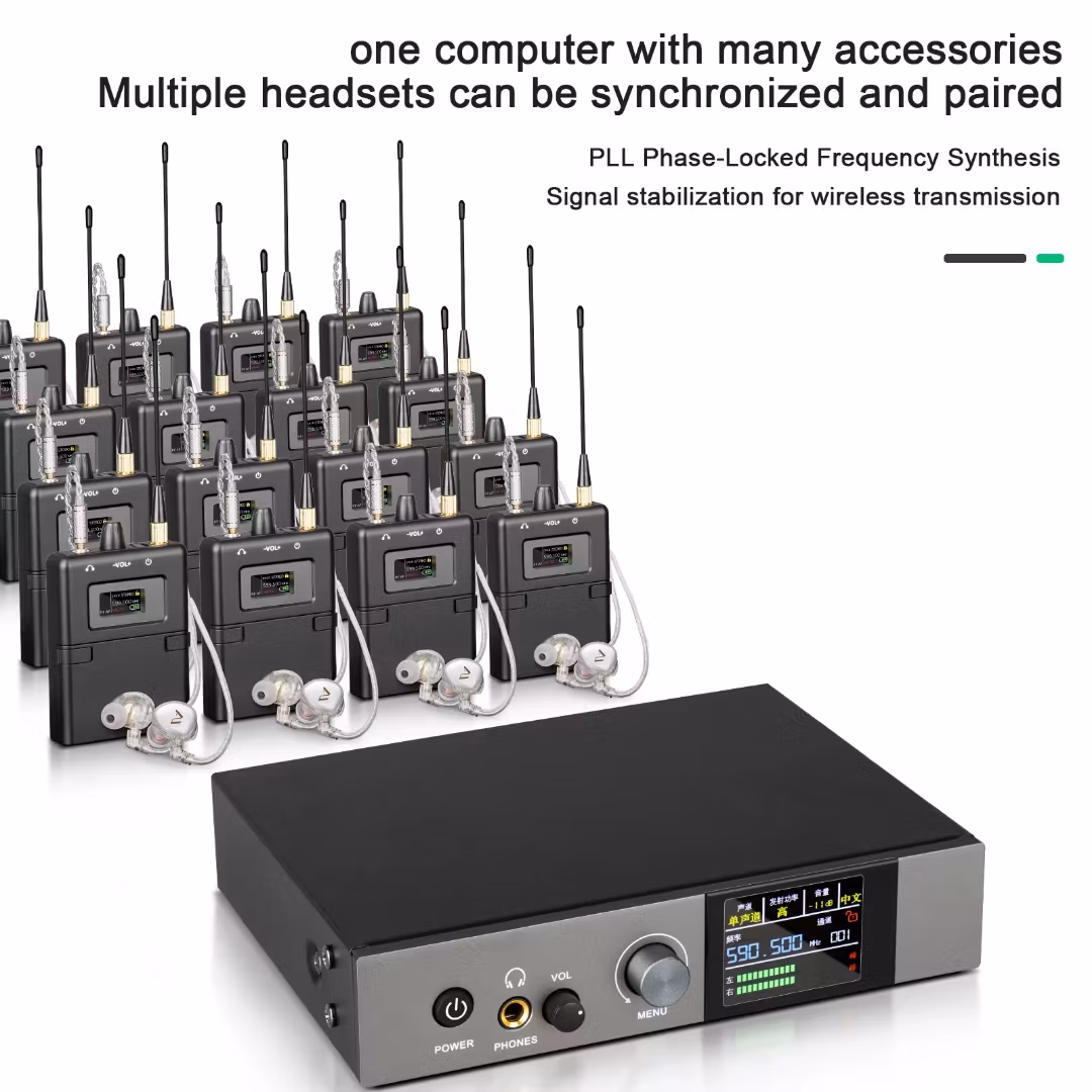PLL 4st professionellt ufh in-ear-monitorsystem