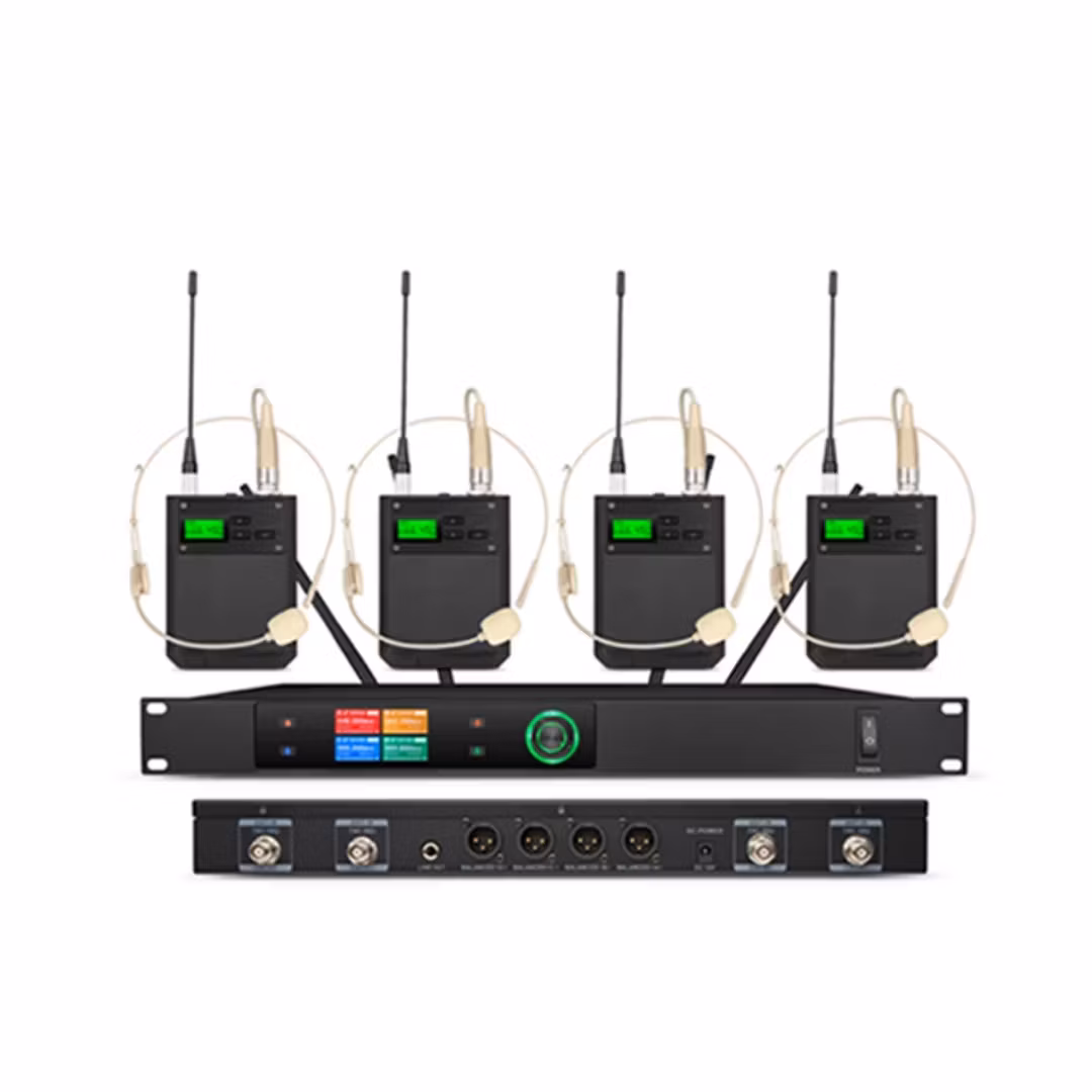 4st headset PLL UHF trådlös mikrofonsystem
