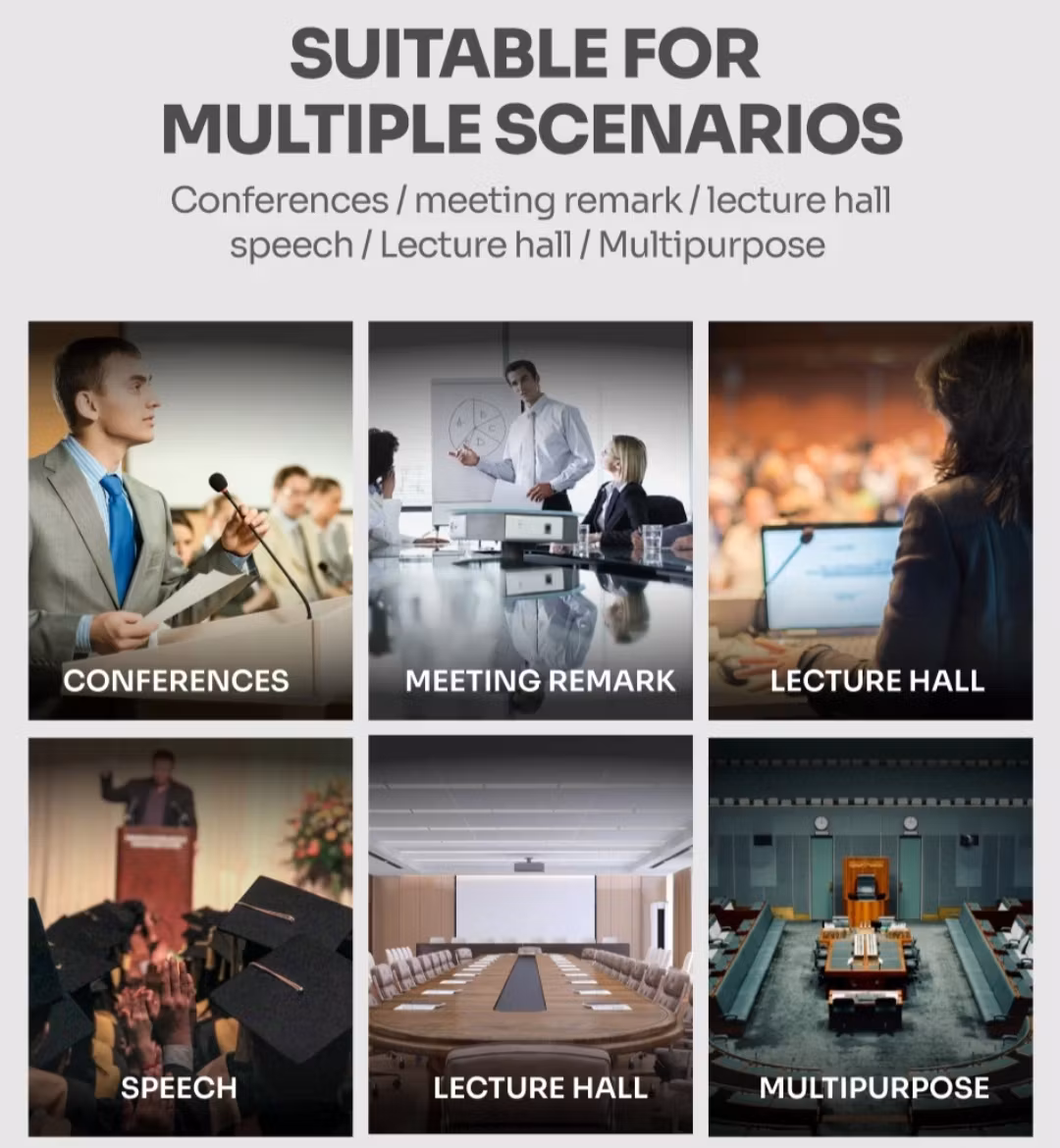 Smart ljudkonferenssystem Mötesrumsutrustning Styrelserumshårdvara Effektiv lösning för affärsmöten Konferenser 