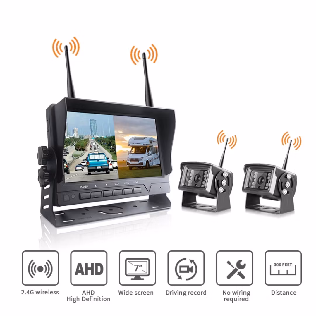 Wifi.   2 Backkamerasystem + 7" monitor för lastbilar . Backkameror . BSD-system (Blind Spot Detection) . Fordonsmonitorer