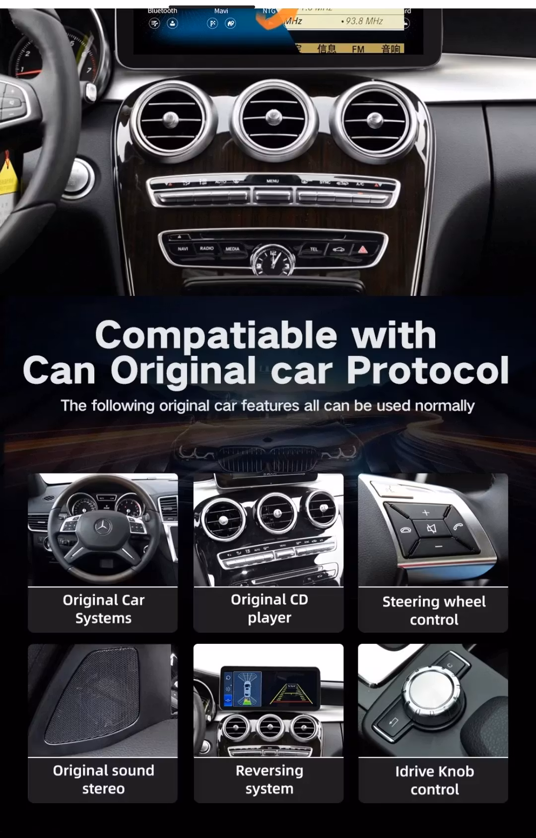 10,3" android13. Bilstereo Mercedes Benz C klass( 2015--2018) gps  wifi  dsp,carplay,android auto., ram: 4G,Rom: 64GB 4G LTE