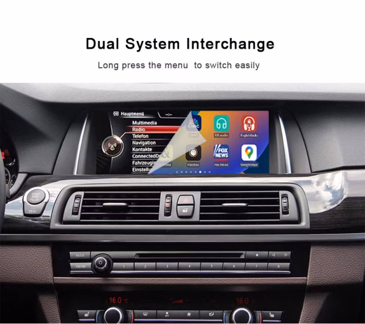 8,8'' Linux-system Ljud- och multimediaspelare E60 Apple Carplay-skärm för BMW E60 E61 2005-2012 Carplay-monitor
