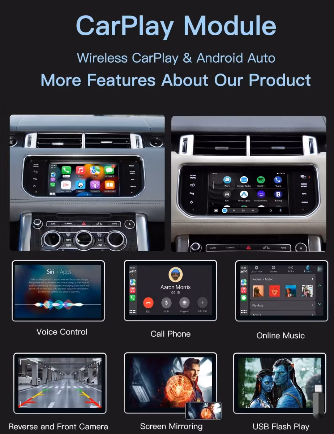 Carplay android auto modul  land rover discovry4,Range Rover,freelander( 2011--2017)