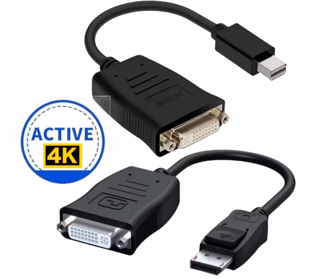 Aktiv Mini DP till DVI-kabel 4K Mini Display DP-port DP till DVI flerskärms ATI Eyefinity-konverteringsadapter för video HDTV-projektor