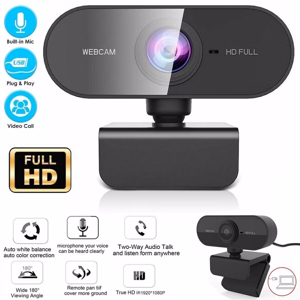 1080P/2K/4K Full HD Mini-webbkamera med mikrofon, bärbar stationär dator USB-webbkamera Kamera Livevideosamtal, konferensstreaming   