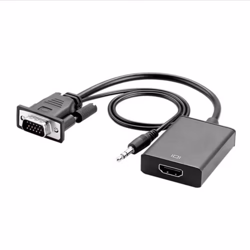 1080P VGA till HDTV-adapter med 3,5 mm ljud-aux-uttag VGA-hane till HDTV 19-polig hona-konverteringskabel