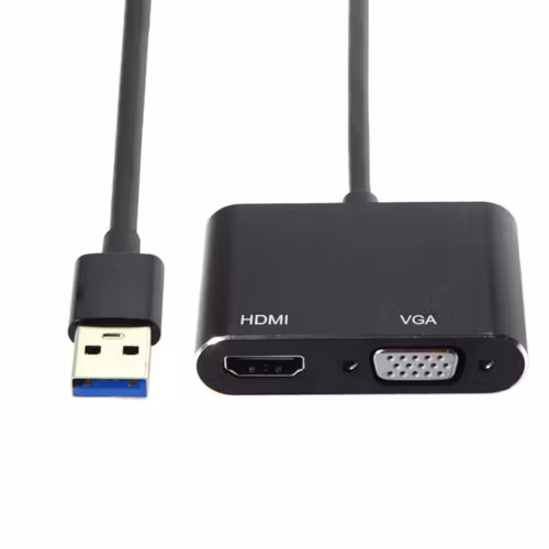 4k USB 3.0 till VGA HDTV-adapterkonverterare med stöd för HDTV VGA-synkroniseringsutgång, kompatibel med Windows 7/8/10