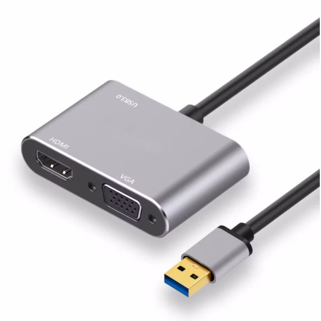 4k USB 3.0 till VGA HDTV-adapterkonverterare med stöd för HDTV VGA-synkroniseringsutgång, kompatibel med Windows 7/8/10