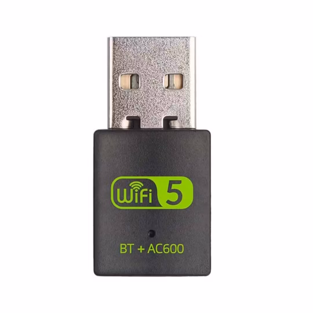 2-i-1 Dubbelband 2,4/5 GHz 600 Mbps USB Wifi Bluetooth-adapter Trådlöst nätverkskort 802.11b/g/n WiFi-dongelmottagare för PC