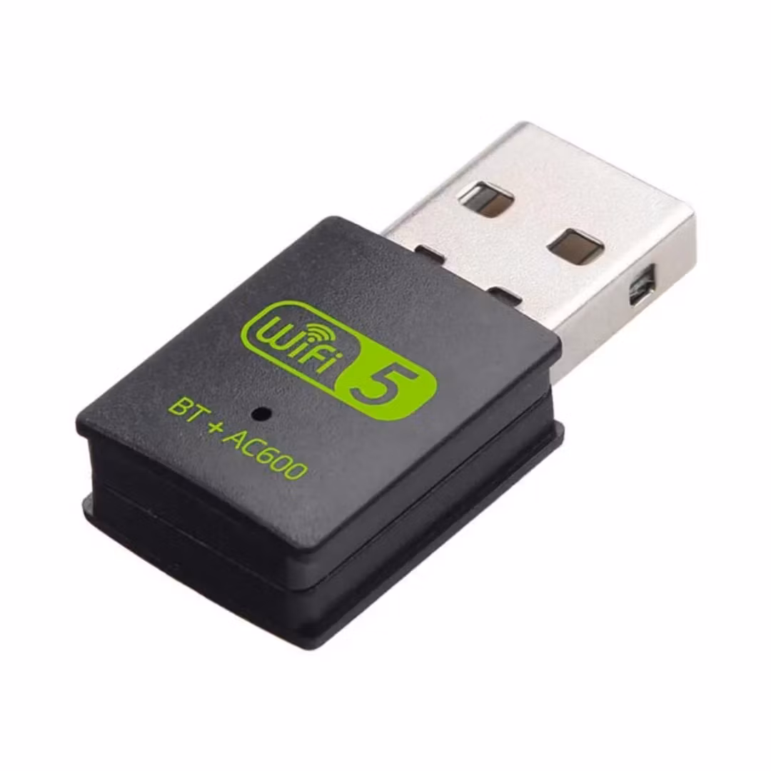 2-i-1 Dubbelband 2,4/5 GHz 600 Mbps USB Wifi Bluetooth-adapter Trådlöst nätverkskort 802.11b/g/n WiFi-dongelmottagare för PC