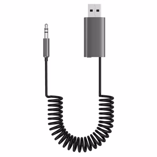 1,2 m lång 3,5 mm-uttag trådlös Bluetooth 5.1-ljud AUX-mottagare adapter handsfree för bilhögtalare med TF-kortplats
