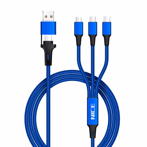120W 5-i-1 flätad typ-c Android-telefon USB-laddningskabel 6A supersnabb laddningsdatakabel flashladdningslinje 5-i-1-kabel