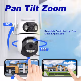 Dual kamera Pan Ilt zoom 4K wifi bevakningskamera