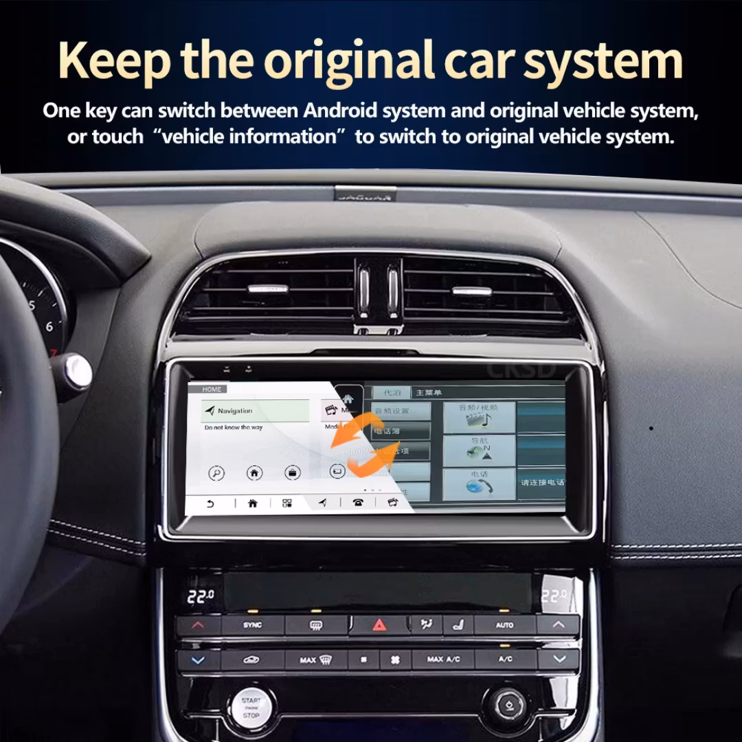 10,3" android 13, bilstereo Jaguar F- Pace( 2016--2019) gps carplay android auto, Dsp Bluetooth. Ram: 8GB,Rom:128GB,4GLTE, Gratis backkamera