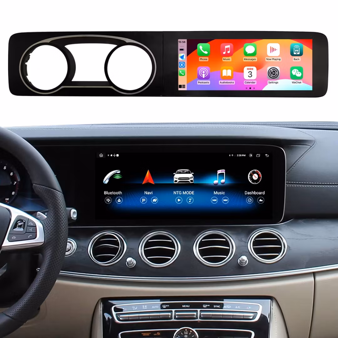 12 3" android13, dubbla skärm bilstereo Mercedes Benz E - klass w213 ( 2016-  2017) NTG 5.0, Gps carplay,android auto, dsp,bluetooth, Ram: 8GB,Rom: 128GB,4G LTE,Gratis backkamerauto