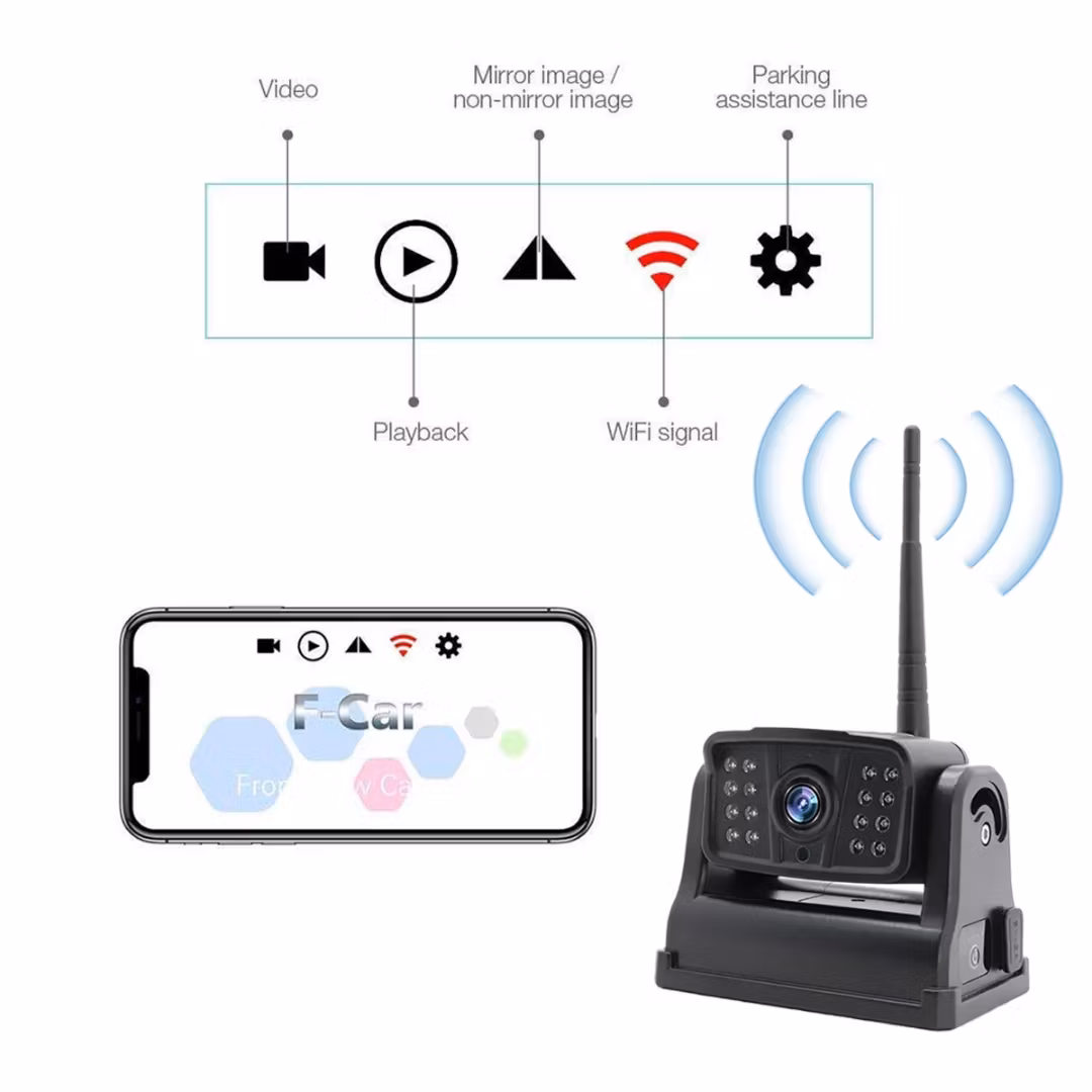 Wifi backkamera  med batteri & magnet,9600mAh