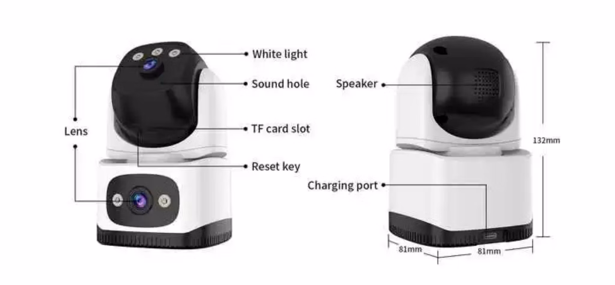 PTZ Dual kamera hembevakning wifi kamera