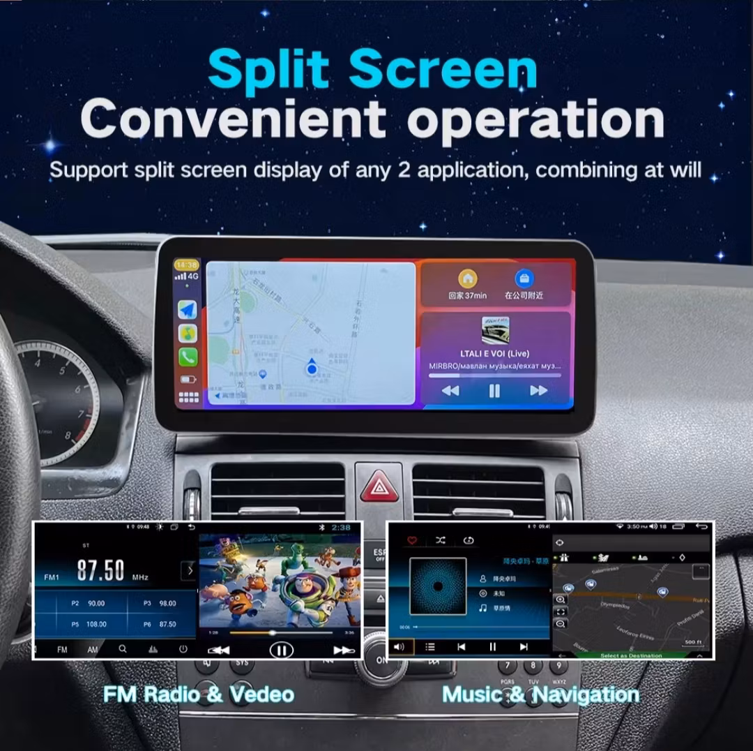 10,3" android 13, bilstereo Mercedes Benz Cw204, C180 , C200, C220 (2008--2014) NGT 4.0  GPS,bluetooth carplay android auto,Rds,dsp Ram: 4GB, Rom: 64GB, 4GLTE,Gratis backkamera